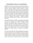ANALISIS BIENESTAR SOCIAL EN LAS UNIVERSIDADES