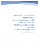 Areas ocupacionales del niño en edad escolar