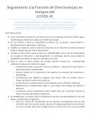 Seguimiento a la Función de Directores(as) en tiempos del COVID-19.