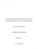 REGISTRO DE CONTABILIDADES ESPECIALES EN ACTIVOS Y EFECTOS EN RESULTADOS: ACTUALIZACIÓN DE INVERSIONES