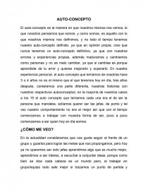 Ensayo de auto-concepto. Página 1