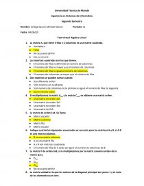 Test Virtual Algebra Lineal. Página 1