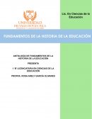 ANTOLOGÍA FUNDAMENTOS DE HISTORIA DE LA EDUCACIÓN