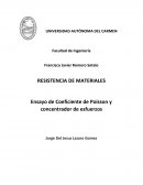 Ensayo de Coeficiente de Poisson y concentrador de esfuerzos