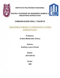 “ORACIONES SIMPLES Y COMPUESTAS Y GIROS LINGÜISTICOS”. Página 1