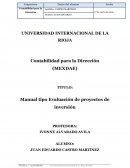 Manual tipo Evaluación de proyectos de inversión