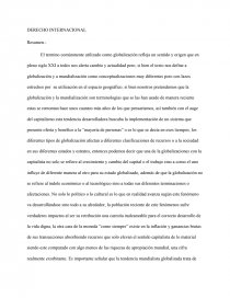 DERECHO INTERNACIONAL. Resumen. Página 1