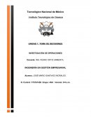 TOMA DE DECISIONES . INVESTIGACIÓN DE OPERACIONES