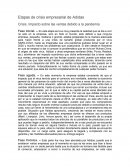 Etapas de crisis empresarial de Adidas . Crisis. Impacto sobre las ventas debido a la pandemia