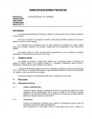 ESPECIFICACIONES TECNICAS PROYECTO : CONSTRUCCION DE VIVIENDA