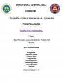 Ideas Principales y secundarias sobre Didáctica Def