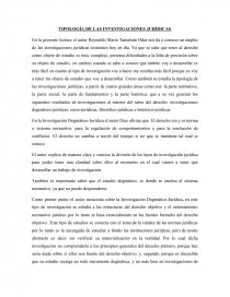 TIPOLOGÍA DE LAS INVESTIGACIONES JURÍDICAS. Página 1