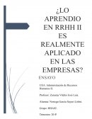 Opinión de cómo fue tomar la clase de RRHH bajo la modalidad del PEER