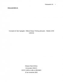 Método Design Thinking y el Modelo LEAN CANVAS. Página 1