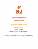 INVESTIGACIÓN DE MERCADOS . CUESTIONARIOS.
