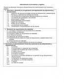Administración de inventarios y logística