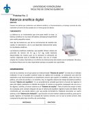 Práctica No. 2 Balanza analítica digital