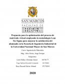 Mejorar la satisfacciondel servicio de matricula virtual del alumnado de la fii de la unmsm