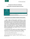 Psicología de las Diferencias Individuales Informe sobre el artículo del Cuaderno de Lectura