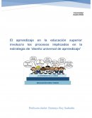 El aprendizaje en la educación superior involucra los procesos implicados en la estrategia de ‘diseño universal de aprendizaje’