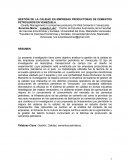 GESTIÓN DE LA CALIDAD EN EMPRESAS PRODUCTORAS DE CEMENTOS PETROLEROS EN VENEZUELA