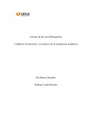 Calidad en la Educación y su relación con la acreditación académica