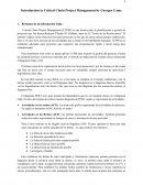 Introduction to critical chain project management by Georges Camy. Resumen de la información leída