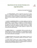 Importancia de las ciencias forenses en la seguridad pública