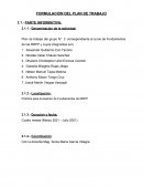 Formulación de plan de trabajo