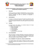 PROYECTO QUE PROPONE LA REALIZACION DE LAS SESIONES DE CONSEJO UNIVERSITARIO DE MANERA PRESENCIAL