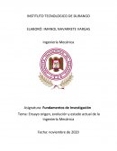 Ensayo origen, evolución y estado actual de la Ingeniería Mecánica