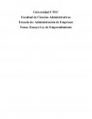 Ensayo: Ley de Emprendimiento del Ecuador