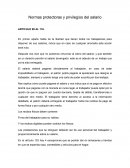 Normas protectoras y privilegios del salario