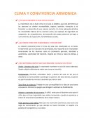 CLIMA Y CONVIVENCIA ARMONICA
