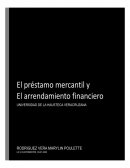 El Préstamo Mercantil y Arrendamiento financiero