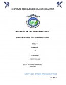 FUNDAMENTOS DE GESTIÓN EMPRESARIAL. CUESTIONARIO