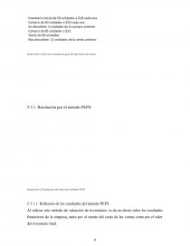 Contabilización de inventarios y su impacto en resultados. Página 9