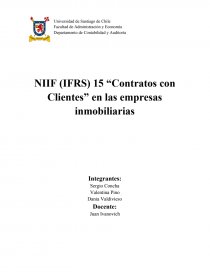 NIIF (IFRS) 15 “Contratos con Clientes” en las empresas inmobiliarias. Página 1