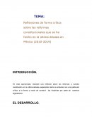 Reflexiones de forma crítica sobre las reformas constitucionales que se ha hecho en la última década en México (2010-2019)