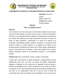 FUNDAMENTOS FILOSÓFICOS Y EPISTEMOLÓGICOS DE LA PSICOLOGÍA. Página 1