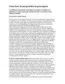 Hacer de una idea un gran negocio