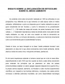 ENSAYO SOBRE LA DECLARACIÓN DE ESTOCOLMO SOBRE EL MEDIO AMBIENTE