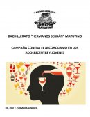 CAMPAÑA CONTRA EL ALCOHOLISMO EN LOS ADOLESCENTES Y JOVENES