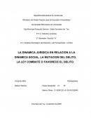 LA DINAMICA JURIDICA EN RELACION A LA DINAMICA SOCIAL, LA MUTACION DEL DELITO, LA LEY COMBATE O FAVORECE EL DELITO