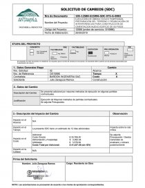 SOLICITUD DE CAMBIOS (SDC). Página 1