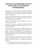 IMPACTO DE LOS PROGRAMAS DE AJUSTE ESTRUCTURAL EN LOS NEGOCIOS INTERNACIONALES
