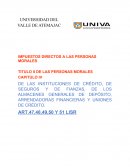 DE LAS INSTITUCIONES DE CRÉDITO