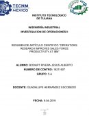 RESUMEN DE ARTÍCULO CIENTIFICO “OPERATIONS RESEARCH IMPROVES SALES FORCE PRODUCTIVITY AT IBM”