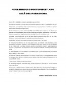 Desarrollo sostenible. Mas allá del paradigma