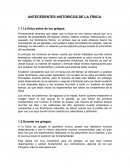 ANTECEDENTES HISTORICOS DE LA FÍSICA